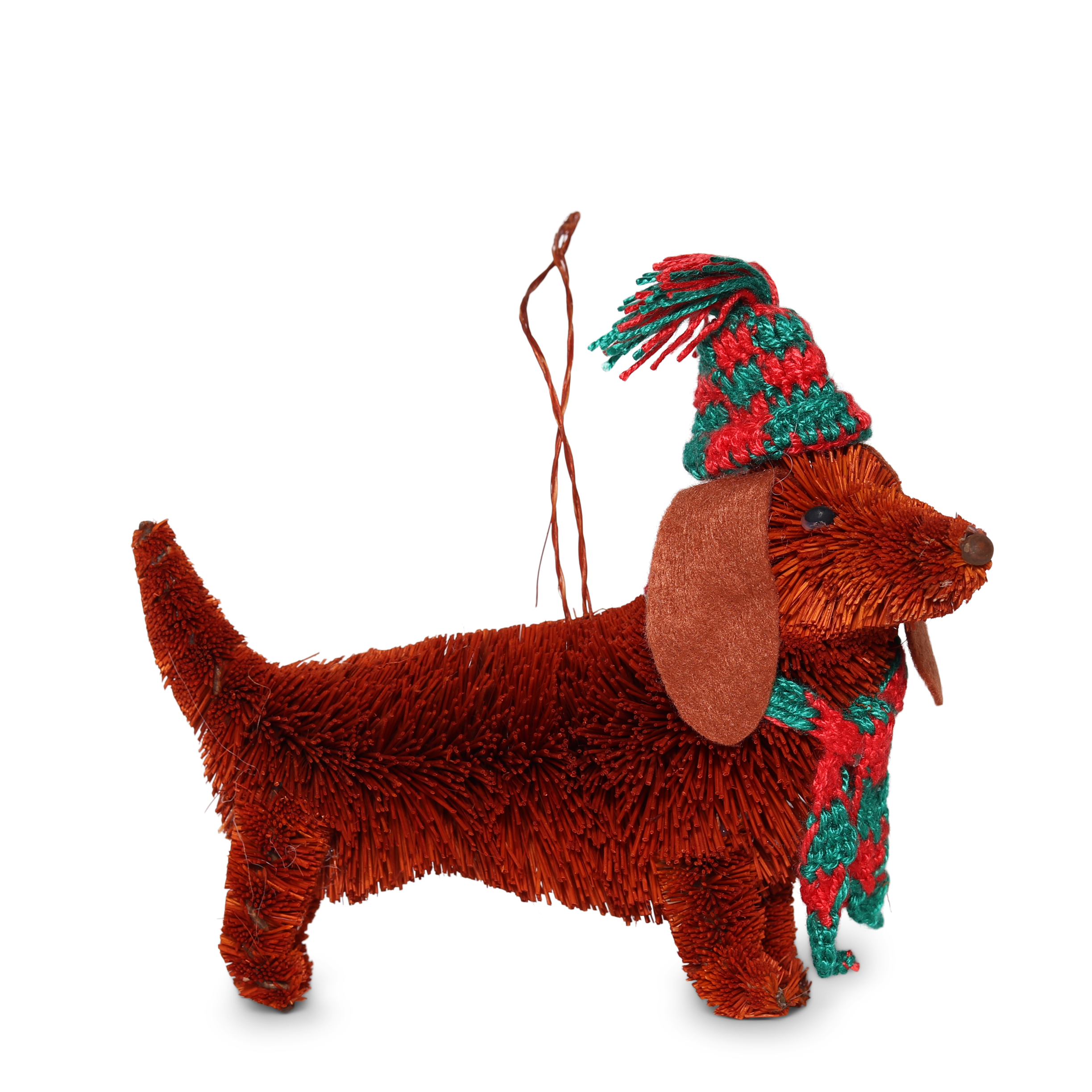 Bristle Dachshund Decoration, 13cm