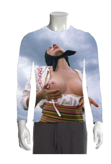 Massaging Breasts Long Sleeve T-Shirt