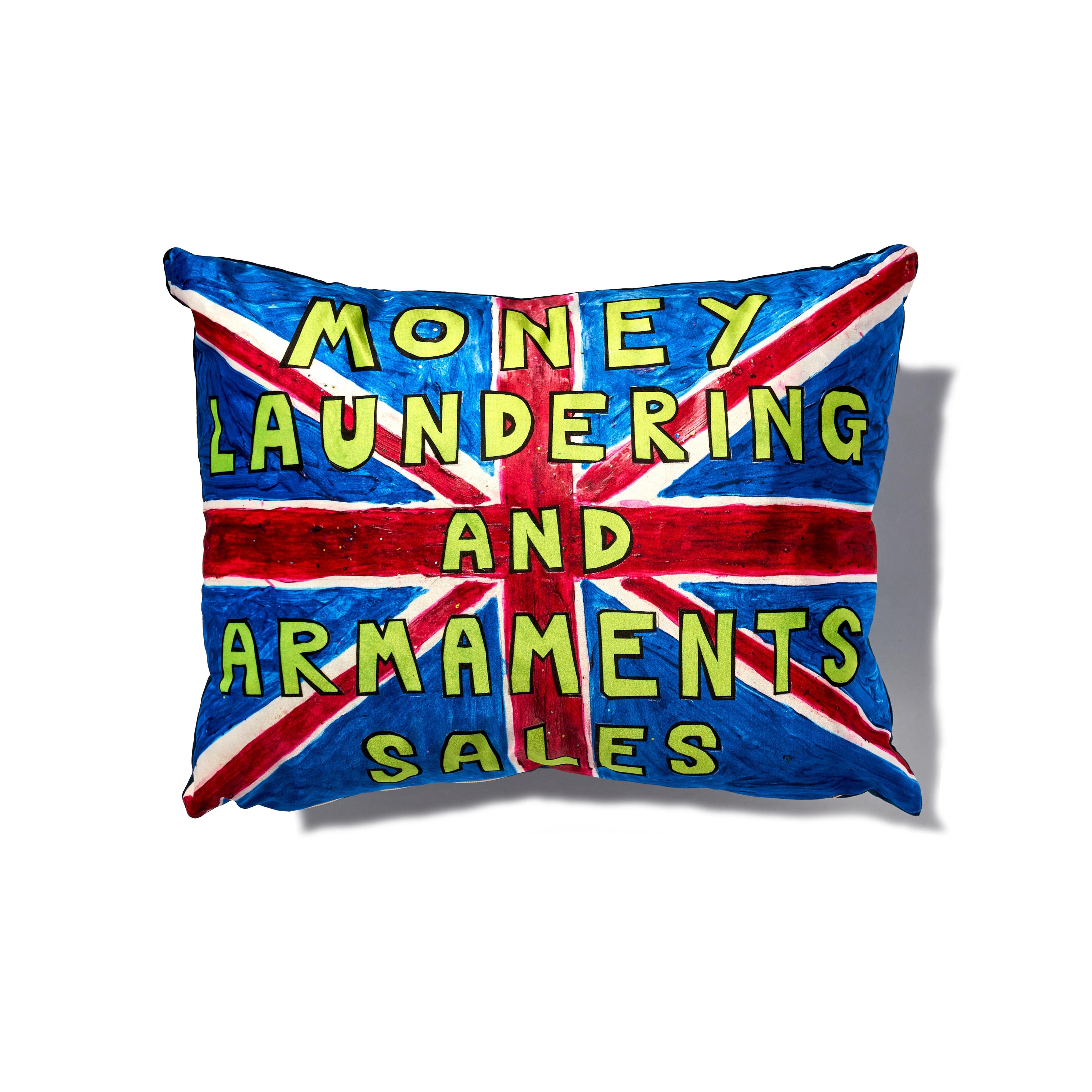 David Hoyle Union Jack Cushion - Money Laundering