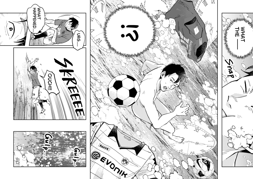 Chikyuu no Osakana Ponchan & Shinji Kagawa - Running Through Time Postcard